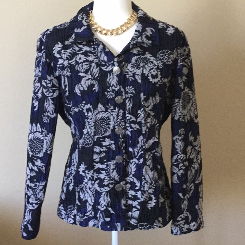 Chico’s Blue, Black and Silver Jacket